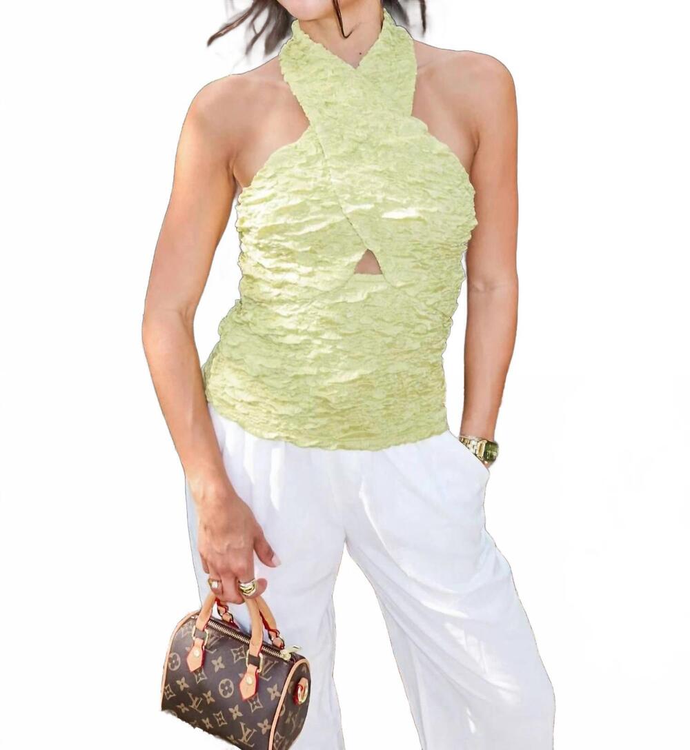 NEW 2.7 AUGUST APPAREL light halter top in green